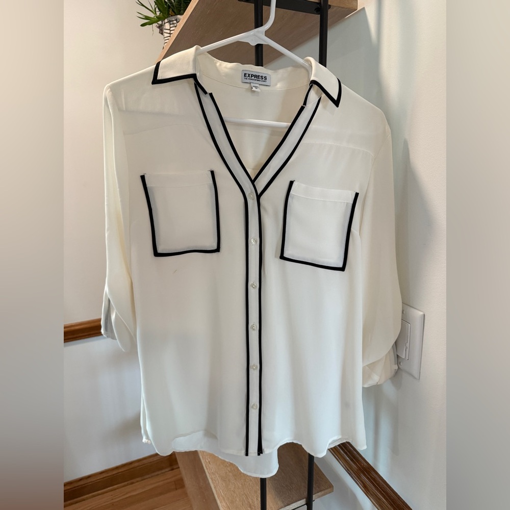 Express Ivory Portofino Blouse